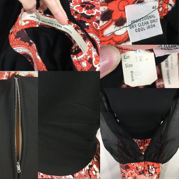 VINTAGE 70s Sheer Bishop Sleeve Paisley Print Maxi Dress size 12 - Picture 8 of 8